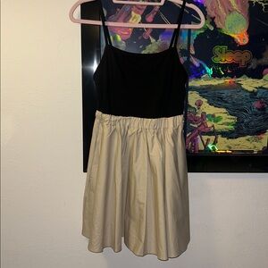 Black and Cream Spaghetti Strap Dress by Maeve.